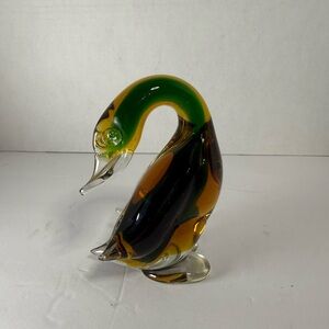 Murano vintage art glass duck figurine